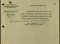 Document of the transfer of the Research Laboratory to the University, August 1940. (Original is in the Office of the Chief Archivist of Lithuania)