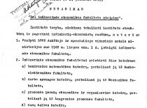 KPI tarybos 1968 m. sausio 26 d. nutarimo „ Dėl Inžinerinės ekonomikos fakulteto steigimo“ kopija