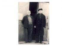 With brother-in-law Konstantinas Šakenis who has returned from Siberia, 1956.