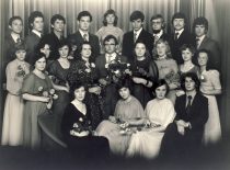 With the group of students of Kaunas Polytechnical Institute, 1980.