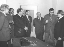 Lithuanian SSR Minister of Higher and Special Secondary Education H. Zabulis, KPI Rector M. Martynaitis, Vice-Rector R. Chomskis and others with the SSRS Deputy Minister of Higher and Special Secondary Education N. Krasnov, 1978.