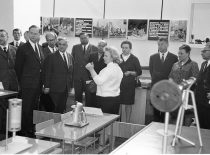 KPI delegation including Rector M. Martynaitis and Vice-Rector R. Chomskis at Moscow Engineering Institute, 1971.