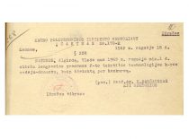 KPI rektoriaus įsakymas apie doc. A. Matukonio paskyrimą Tekstilės technologijos katedros vedėju, 1962 m. (Originalas – KTU archyve)