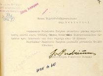The application of the Dean of the Technical Faculty J. Indriūnas to appoint R. Chomskis as the senior laboratory assistant,1946 m. (The original is at KTU archive)