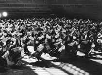 Rehearsal of the KPI song and dance ensemble at Kaunas Sports Hall, 1956. (Photograph by K. Sasnauskas)