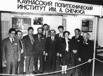 Employees of the KPI Prof. K. Baršauskas Ultrasound Laboratory at their stand at the international exhibition in Vilnius, 1976.
