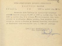 Order of the KPI director on the establishment of the Department of Automation and Calculation Devices and the appointment of R. Chomskis as the head of the department, 1960. (The original is at KTU archive)