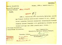 Permission by the head of the Affairs of the Cabinet of Ministers for doc. A. Gravrogkas of the Technical Faculty of VDU to work as a senior expert in the Railway Board, 1934. (The original is in KTU archive)
