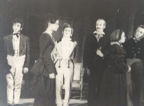 Scene from the performance “Vedybos” (“Marriage”), 1949. (The original is in the archive of the Likšos family)