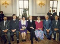 Kaunas City Council at the Town Hall, 25 April 1995. From the left: V. Adamonis, R. Kupčinskas, V. Margevičienė, Mayer R. Tumosa, N. Ragauskienė, V. Paliūnas, A. Andriuškevičius.