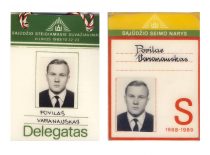 Certificates of P. Varanauskas, the delegate of the Sąjūdis constituent assembly and member of the Sąjūdis Seimas, 1988–1989.