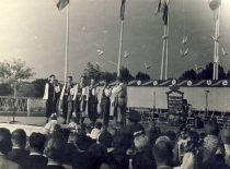 Performance of the KPI ensemble at the V World Youth and Students Festival in Warsaw, 1955. (The original is in the archive of J. Grinevičius)