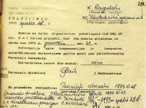 KTU pranešimas prof. K. Ragulskiui apie atelidimą iš darbo, 1993 m. (KTU archyvas)
