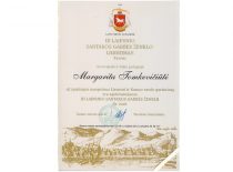 Certificate of the III degree Santaka Badge of Honour to the choreographer and dance teacher Margarita Tomkevičiūtė, 2019.