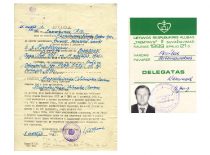 Rehabilitation certificate and certificate of the delegate of the assembly of the club “Tremtinys” of the father of P. Varanauskas.