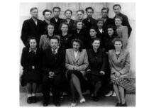 11th grade of Ramygala Secondary School, 1952 (S. Masiokas is 2nd from the left in the 3rd row) (archive of Prof. S. Masiokas)