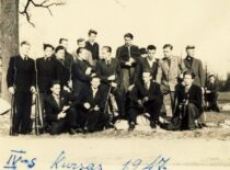 K. Sasnauskas with fellow students in the 4th year of studies (3rd from the right in the 2nd row) (from Sasnauskai family archive)