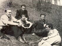 K. Sasnauskas with colleagues Juozas Degutis, Vytautas Šukys, Lionginas Kaminskas, 1956 (from Sasnauskai family archive)