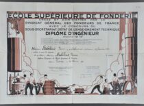 Diploma of V. Babilius of the Higher School of Foundry Engineering in Paris, 1936. (The original document is in the KTU museum)