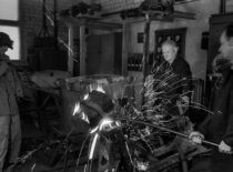 Assoc. Prof. V. Babilius at KPI Foundry Laboratory, 1976 (the original photograph is at KTU Photo Archive)