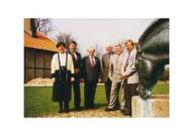 Prof. S. Masiokas with the members of Denmark Rotary Club who actively supported the restoration of Kaunas Rotary Club, 1993 (archive of Prof. S. Masiokas)