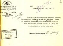 Letter of the Dean of the Technical Faculty of the University of Lithuania Prof. P. Jodelė about the appointment of L. Kaulakis as a junior laboratory assistant, 1926 (the original photograph is at KTU Archive)