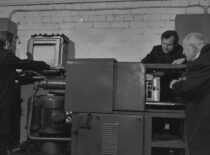 Assoc. Prof. V. Babilius at KPI Foundry Laboratory, 1976 (the original photograph is at KTU Photo Archive)