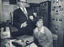 The pioneers of the screening of the teaching process and developers of the slide projection equipment S. Masiokas and Assoc. Prof. Kristina Masiokienė, 1983 (Publication “Kaunas Antanas Sniečkus Polytechnic Institute”, 1983)