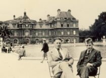 V. Babilius with a friend in the Luxembourg Gardens in Paris, 1933 (the original photograph is at KTU Museum)