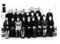 In the 1st grade of Ramygala Gymnasium, 1943 (S. Masiokas – 6th from the left in the 2nd row) (archive of Prof. S. Masiokas)