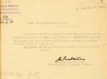 Application of the Dean of the Faculty of Technology of Kaunas State Vytautas Magnus University J. Indriūnas to appoint K. Sasnauskas as a laboratory assistant at the Department of Inorganic Technology, 1945 (the original photograph is at KTU Archive)