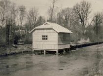 In 1926, S. Kolupaila established a hydrometric mill calibration station in the pond of the Botanical Garden which is still operating now (original photograph is at KTU Museum)