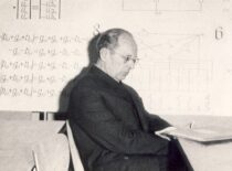 Prof. L. Kaulakis in the classroom of KPI Faculty of Electrical Engineering, 1966 (the original photograph is at KTU Museum)