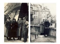 V. Babilius with his friends and future wife in Paris, 1936 (the original photograph is at KTU Museum)