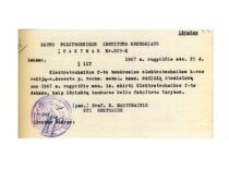 The Order by KPI Rector M. Martynaitis on appointing S. Masiokas as the Dean of the Faculty of Electrical Engineering, 1967 (KTU Archive)