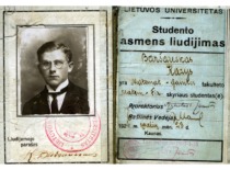 Identity document of the student of the Faculty of Mathematics and Nature of the University of Lithuania K. Bar&scaron;auskas, 1926. (the original document is at KTU Museum)