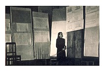 E. Sto&scaron;kutė defends her diploma project, 1948. (E. Grinienė family archive)