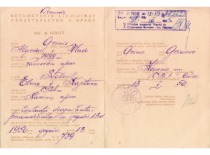 Marriage certificate of E. Sto&scaron;kutė and Algirdas Grinis, 1950. (E. Grinienė family archive)