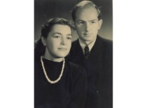 Wedding of E. Sto&scaron;kutė and A. Grinis, 1950. (E. Grinienė family archive)