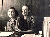 E. Grinienė with her colleague Ona &Scaron;e&scaron;takauskienė, 1953. (E. Grinienė family archive)