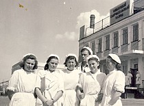E. Grinienė during the student internship at the Uglich butter-cheese factory, 1954. (E. Grinienė family archive)