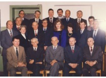 Prof. A. Žiliukas &ndash; Head of the Department of Mechanics of Deformable Bodies at the Faculty of Mechanics of Kaunas University of Technology with the department staff, 1992 (Prof. A. Žiliukas family archive)