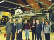 Prof. A. Žiliukas at a Swedish aircraft factory, 1995 (Prof. A. Žiliukas family archive)