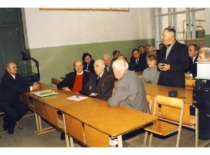 75th anniversary of the founding of the University of Lithuania at the Prof. Kazimieras Vasiliauskas Laboratory, 1997. (the original photograph is at KTU Museum)