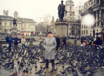 J. Slavėnas in Trafalgar Square in London, 1997.