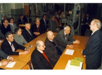 75th anniversary of the founding of the University of Lithuania at the Prof. Kazimieras Vasiliauskas Laboratory, 1997. (the original photograph is at KTU Museum)