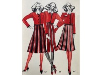 Women&rsquo;s clothing models based on the Estonian national costume, 1983. (the original design are at KTU Museum)