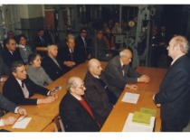 Prof. A. Žiliukas speaking at the commemoration of the 125th anniversary of Prof. Kazimieras Vasiliauskas' birth at the Materials Resistance Laboratory, 2004 (Prof. A. Žiliukas family archive)