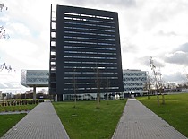 National Open Access Research and Experimental Development Centre at KTU Integrated Science, Study and Business Centre "Santaka", 2013. Prof. K. Bar&scaron;auskas Ultrasound Research Institute is located on the 4th floor of this building. (photograph by J. Klėmanas, the original photograph is at KTU Photo Archive)
