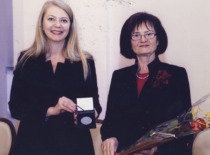 In 2014, the Ministry of Education and Science of the Republic of Lithuania awarded Prof. I. Leliūgienė a commemorative medal for her contribution to the advancement of social pedagogy science and studies. Photo: Prof. I. Leliūgienė with Natalija Istomina, Deputy Minister of Education and Science, after the medal presentation. (Prof. I. Leliūgienė's personal archive)